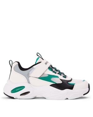 Boys Skechers Staminaairy in White/Green