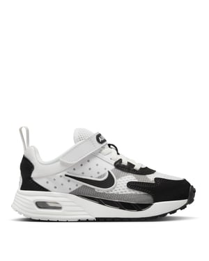 Boys Nike Air Max Solo Lace Up Road Sneakers in White/Black-Pur