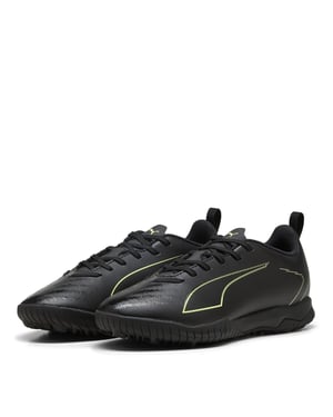 Boys Puma Ultra 6 Play Astro Turf Football Boots in Blk-FL-GrnTrrn