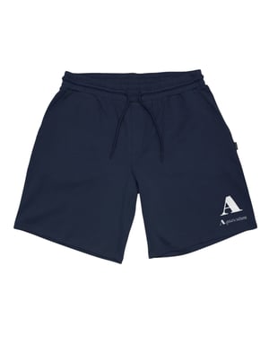 Aquascutum Fleece-sweatshorts met logo voor heren (Marine)