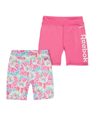 Reebok Tie-dye-shorts i jersey för barn (2-pack) (Carmine Rose)