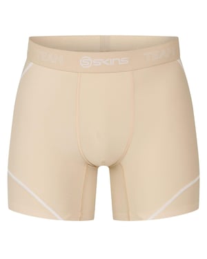 Skins Heren Dynamische Team Stripe Detail Compressie Shorts (Crème)
