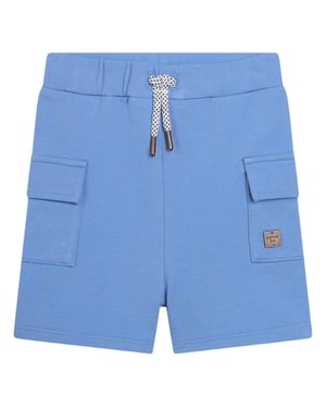 Carrement Beau Pojkar Jersey Avslappnad Passform Cargo Shorts (Blå)