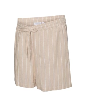 Mamalicious Damesshort met verticale strepen en een relaxte pasvorm (Lichtgeel)