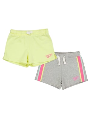 Reebok Jersey Shorts för flickor (Förpackning med 2 st) (Ljusgrått ljummet)