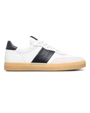 Boys CLAE Kids Low Top Trainers in Wht/Blk/Gum