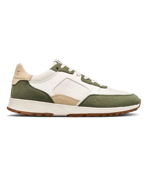 Boys CLAE Low Top Trainers in Olive Off-White