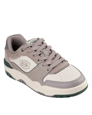 Boys Skechers SKX-228 Durable Rubber Low Top Sneakers in Taupe