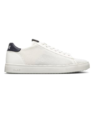 Boys CLAE Low Top Trainers in Wht/Navy/Cactus