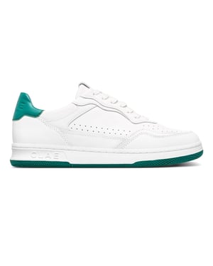Boys CLAE Kids Low Top Trainers in Wht/Lth/Blk