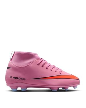 Boys Nike Superfly 10 Junior Firm Ground Football Boots in Pink/Black