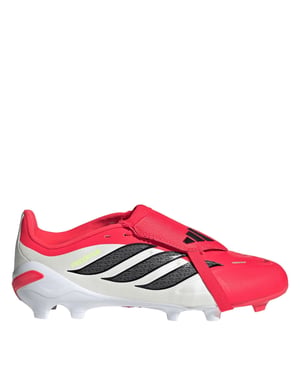 Boys adidas Pred .3 Firm Ground Lace-Up Sneakers in Red/Blk/White
