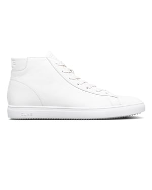 Boys CLAE Kids Low Top Trainers in Triple Wht/Lth