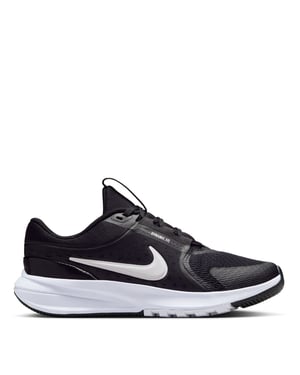 Boys Nike Star Run Lace-Up Low Top Sneakers in Black/White