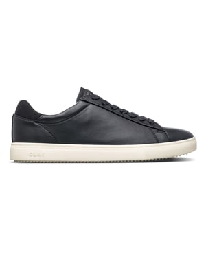 Boys CLAE Kids Low Top Trainers in Blk Milled Lth