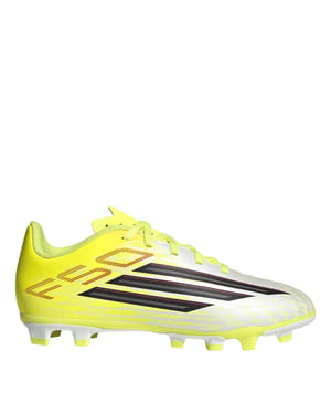 Boys adidas F50 Messi Club Juniors Firm Ground Football Boots in Solar Yellow