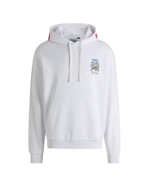 Hugo Hoodie met verlaagde schouders en trekkoord voor heren (Wit)
