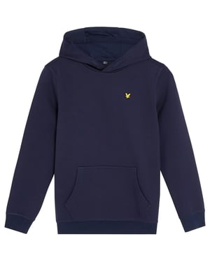 Lyle & Scott Hoodie met kangoeroezak en geborduurd logo voor kinderen (Donkere marine)