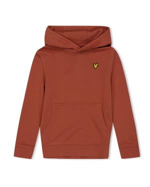 Lyle & Scott Huvtröja med dragsko och logotyp för barn (Tegelsten)