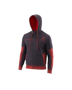 Wilson Hoodie met volledige ritssluiting en Rush-logo voor heren (Zwart, Rood)