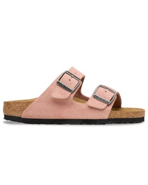 Birkenstock Arizona suède roze smal voetbed dames slipper