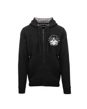 Aquascutum Mens Relaxed Fit Hoodie med full dragkedja (Svart)
