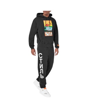 Heron Preston Herenhoodie met abstract motief (Zwart)
