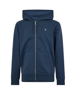 Original Penguin Herenhoodie van katoen met lange mouwen en doorlopende ritssluiting (Yale Blauw)