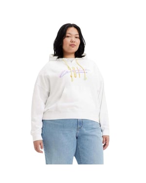 Levis Authentieke hoodie met print voor dames (Wit)