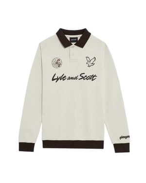 Lyle & Scott Sweatshirt met kraag en logo voor jongens (Beige)