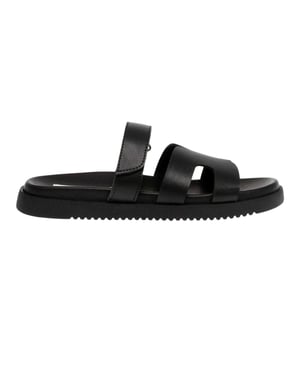 Steve Madden Kinderen/Kids Missile-E leren platte slippers (Zwart)