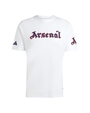 Men's adidas Arsenal Logo Print Crew Neck Short Sleeve T-Shirt in White
