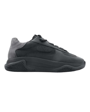 Lavair Heren Pacific 2.0 Leren Chunky Vlakke Sneakers (Zwart)