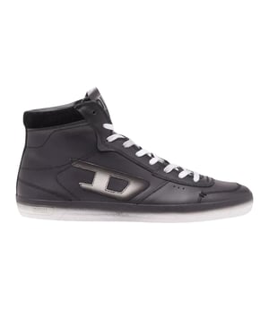 Diesel Leroji leren sportschoenen voor heren (Zwart)