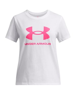 Girls Under Armour Big Logo ss in White