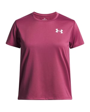 Girls Under Armour Tech Short Sleeve Performance Gym Top in Fuchsia Dusk
