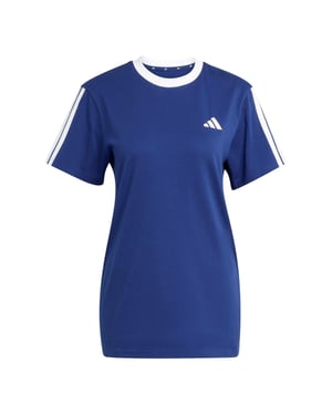 Women's adidas Essentials 3 Stripe T-Shirt in Navy/White
