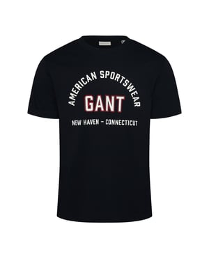 Men's Gant Printed Graphic T- Shirt in BLACK