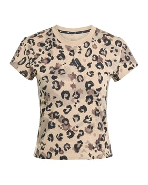Women's adidas All Over Print Crew Neck Short Sleeve Jersey T-Shirt in Multicolor