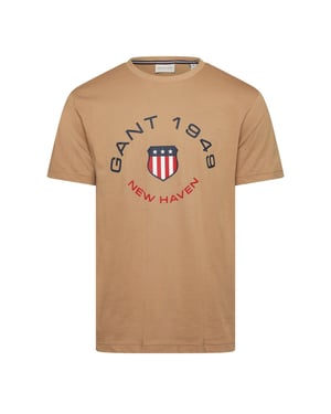 Men's Gant Graphic T- Shirt in CARAMEL BEIGE