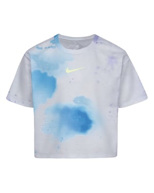 Girls Nike Regular Fit Cropped Crew Neck T-Shirt in Photon Dust