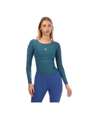 Skins Dames-serie 3: T-shirt met lange mouwen en logo (Teal)