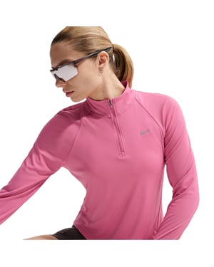 Nike Långärmad löpartröja för kvinnor med Swoosh-logotyp (Rosa skum)
