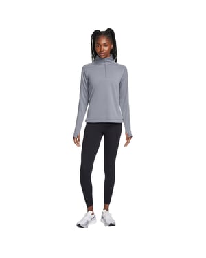 Nike Swoosh-hardloopshirt met lange mouwen voor dames (Rook Grijs)