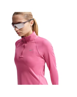 Nike Swoosh-hardloopshirt met lange mouwen voor dames (Pioenroos)