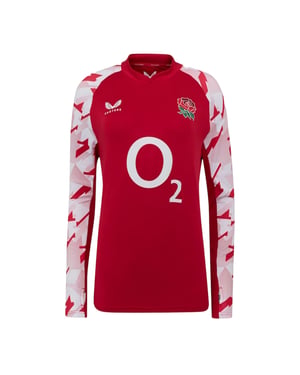 Castore Dames Engeland Rode Rozen Drill Top (Rood/Wit)