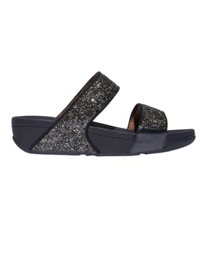 FitFlop Dames Lulu Glitter Standaard Wedge Slippers (Marineblauw)