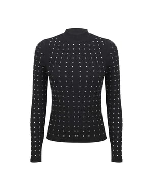 Biba Dames-trainingsjack met strass en ribboord (Zwart)