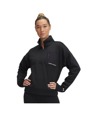 Under Armour Dames-trainingsjack met halve ritssluiting (Zwart)
