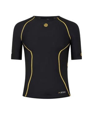 Skins Heren A200 basislaagshirt met korte mouwen en contrasterende details (Zwart)